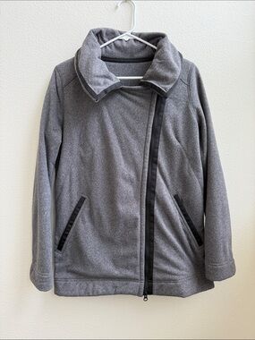 Lululemon Moto Gray Fleece Lined Thick Full Zip Sweater Jacket Size 6